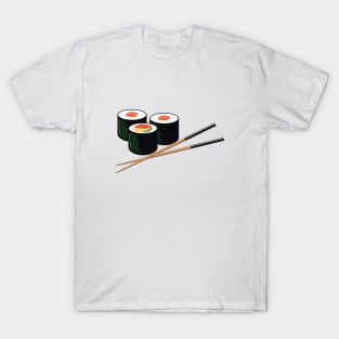 kawaii Sushi rolls with chopsticks , sushi lovers T-Shirt